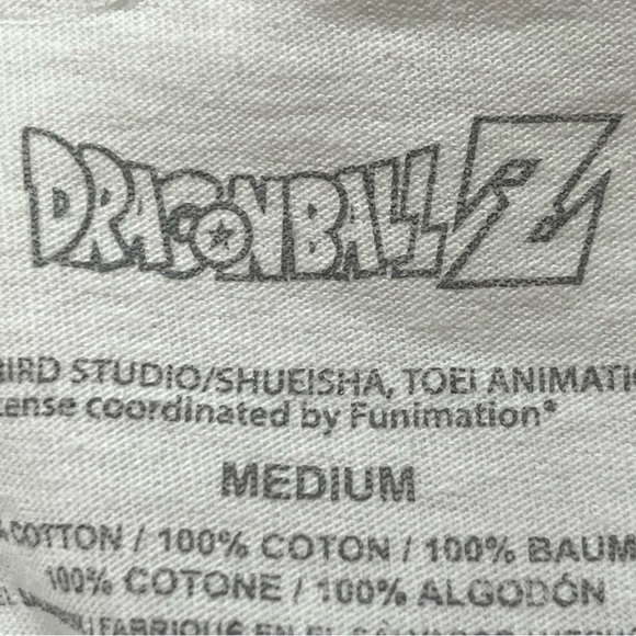 Dragon Ball Z Long Sleeve T Shirt Off White Crew Neck Tee - Picture 4 of 8